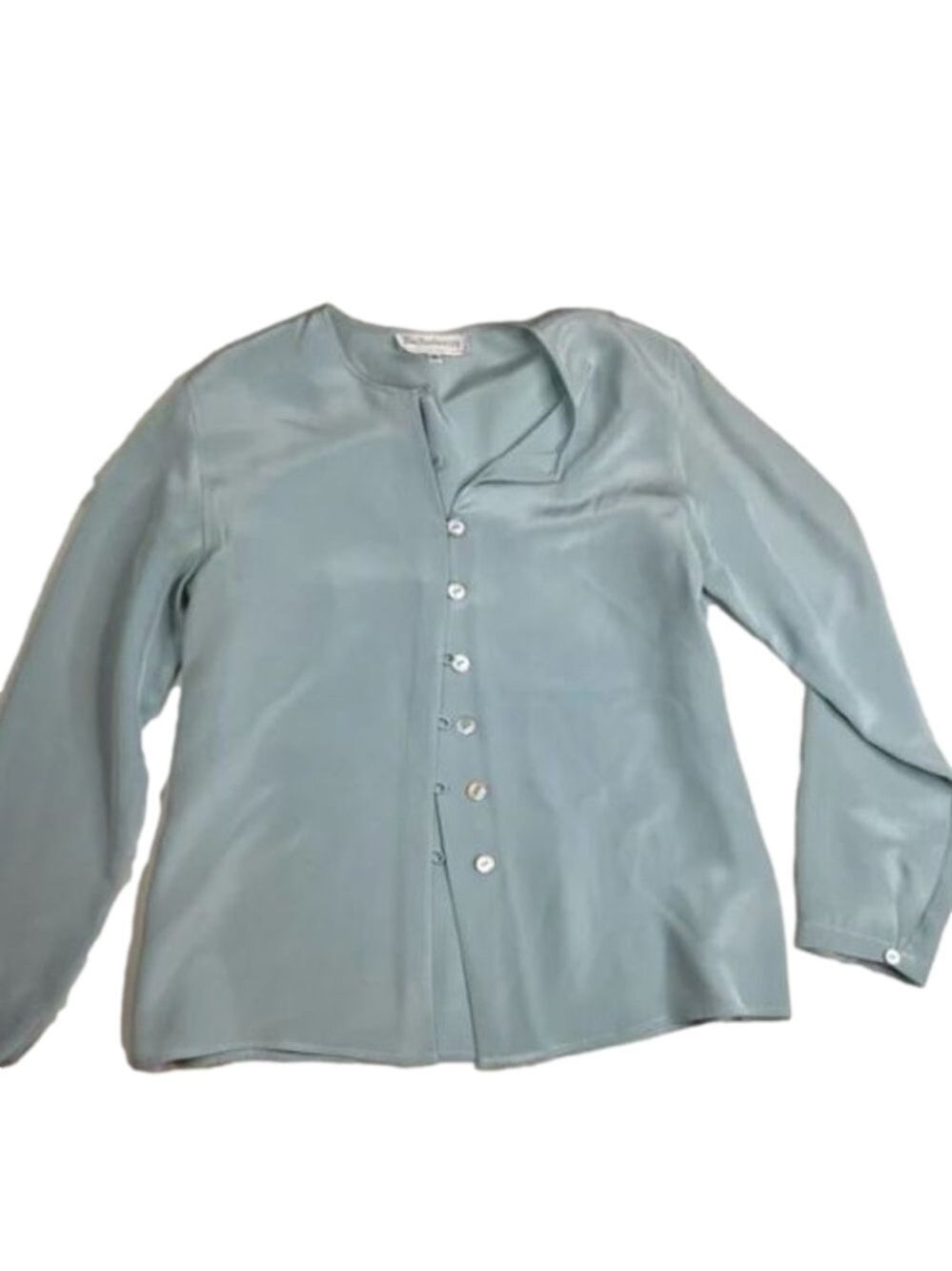 VTG Burberrys Burberry Women's Silk Button Up Top Blouse Size 14 L031122 - Picture 2 of 16